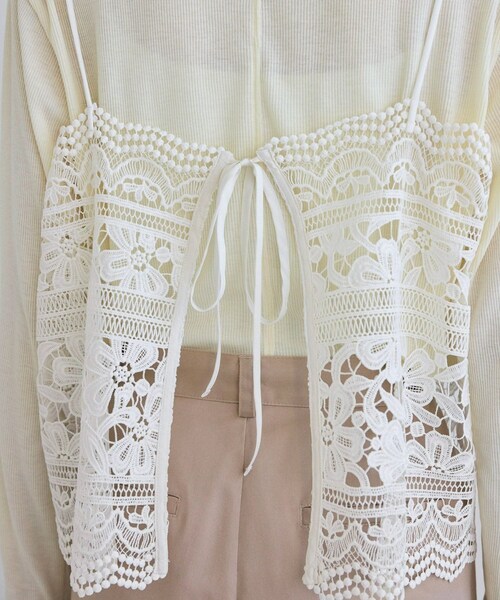 ROPE' PICNIC（ロペピクニック）の「ケミカルレースビスチェ（キャミソール・レディース・オフホワイト・F）」の16枚目の写真
