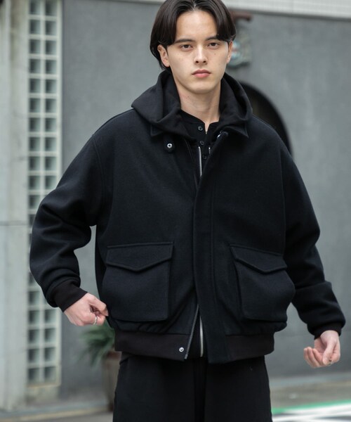 SENSE OF PLACE by URBAN RESEARCH（センスオブプレイスバイアーバンリサーチ）の「『UR TECH』カットメルトンブルゾン（ブルゾン・メンズ・BLACK/BROWN/KHAKI・M/L）」の10枚目の写真