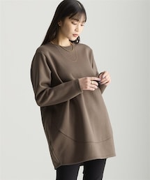 nissen | 綿100％裏起毛スウェットゆるシルエットコクーンチュニック(抗菌防臭・毛玉防止・静電気防止)＜大きいサイズ有＞(チュニック)