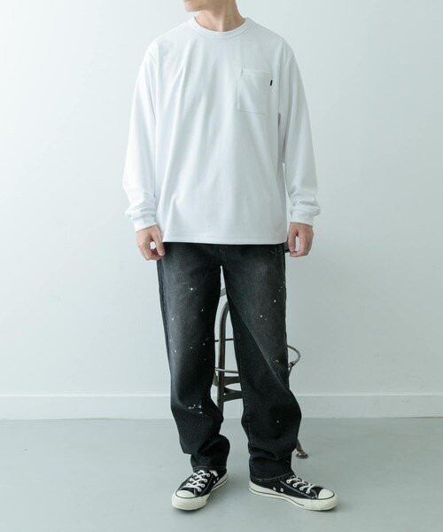 ITEMS URBANRESEARCH（アイテムズ アーバンリサーチ）の「『速乾/イージーケア/UVカット』高機能ポンチロングスリーブカットソー（Tシャツ/カットソー・メンズ・WHT/BEG/BLK・M/L）」の9枚目の写真