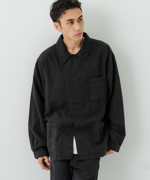 URBAN RESEARCH（アーバンリサーチ）の「『別注』LE VETEMENT ATLANTIQUE×UR　ワークジャケット（カバーオール・メンズ・BLACK/CHARCOAL・M/L）」の6枚目の写真