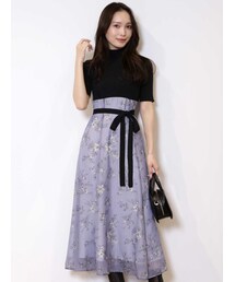 MERCURYDUO | フラワーニットドッキングワンピース(ワンピース)