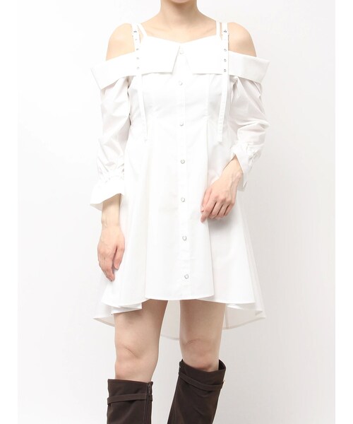 レイヤードイレヘムシャツワンピース