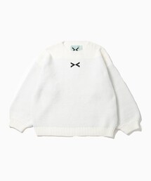 【X-PARIS/エックスパリ】PAR JACQUARD BOAT-NECKED CHENILLE KNIT SWEATER
