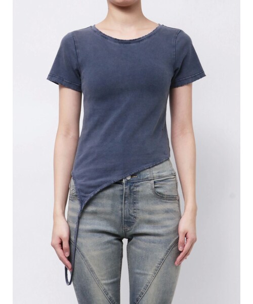 EMODA（エモダ）の「ハングストリングTシャツ（Tシャツ/カットソー・レディース・ホワイト/ブラック/ネイビー・F）」の5枚目の写真