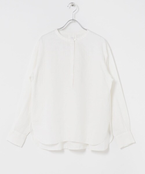 かぐれ（カグレ）の「リネンヘンリーワイドシャツ（シャツ/ブラウス・レディース・OFF/LIGHT GRAY/NAVY・Free）」の18枚目の写真
