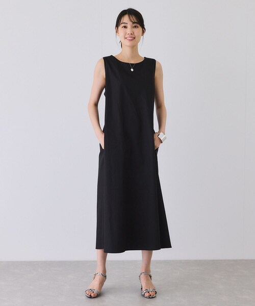 Jayro（ジャイロ）の「ノースリーブフレアワンピース（ワンピース・レディース・ブラック/グリーン/キミドリ/ネイビー/ピンク・F）」の7枚目の写真