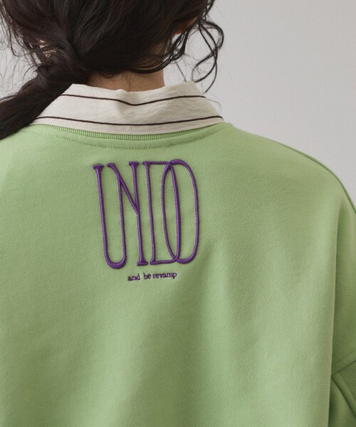 ADAM ET ROPE'(アダムエロペ)の「【サステナブル】ロゴフォルムスウェット(スウェット・レディース・チャコール/キナリ系/ライトグリーン・F)」の7枚目の写真