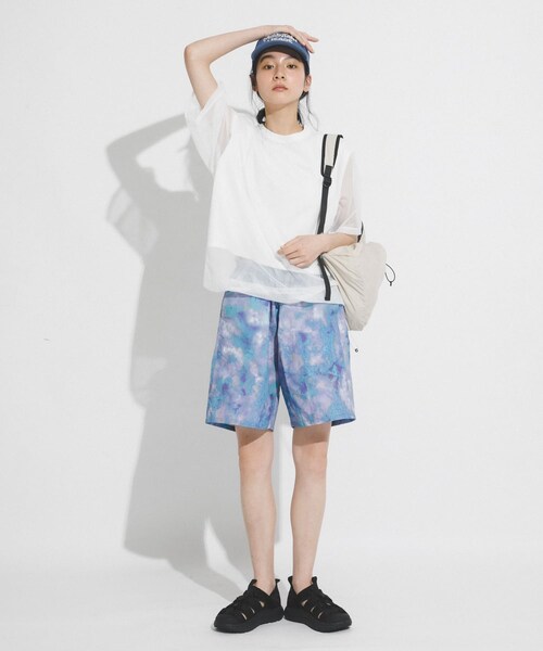 EKAL(エカル)の「『UR TECH ひやサラクール』メッシュレイヤードT-SHIRTS(Tシャツ/カットソー・レディース・ホワイト/グレー/ネイビー/レンガー・One)」の6枚目の写真