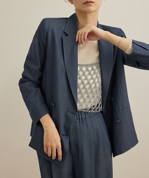 ROPE'（ロペ）の「バックサテンダブルブレストジャケット（テーラードジャケット・レディース・ベージュ/ネイビー/ネイビー系/ブラック・36/38）」の13枚目の写真