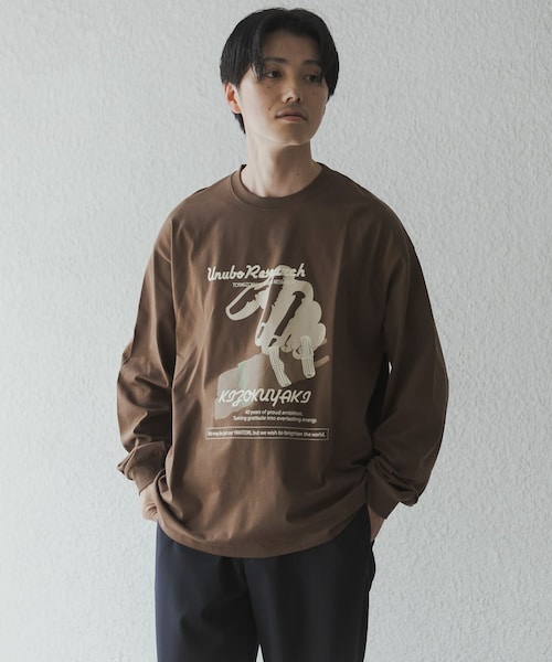 URBAN RESEARCH（アーバンリサーチ）の「鳥貴族×UR　UnuboResearch LONG-SLEEVE T-SHIRTS B（Tシャツ/カットソー・メンズ・WHITE/OATMEAL/CHARCOAL/BLACK/YELLOW/MOCHA・M/L/XL）」の3枚目の写真