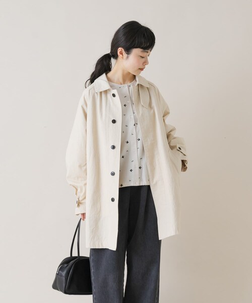 かぐれ(カグレ)の「コットンバックタックショートコート(テーラードジャケット・レディース・IVORY/BEIGE/BLACK・Free)」の10枚目の写真