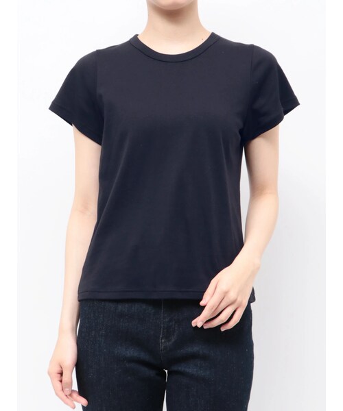 TONAL(トーナル)の「【Plax】ポリ乳酸スムースTシャツ(Tシャツ/カットソー・レディース・オフホワイト/ブラック/アイスブルー/ネイビー・M)」の5枚目の写真