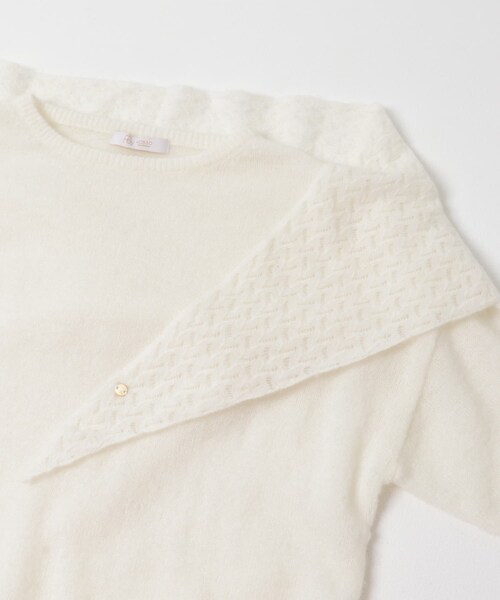 URBAN RESEARCH ROSSO（アーバンリサーチロッソ）の「F by ROSSO　ヘアリーニットプルオーバー+ニットスカーフ（ニット/セーター・レディース・OFF WHITE/BEIGE/GRAY・FREE）」の13枚目の写真