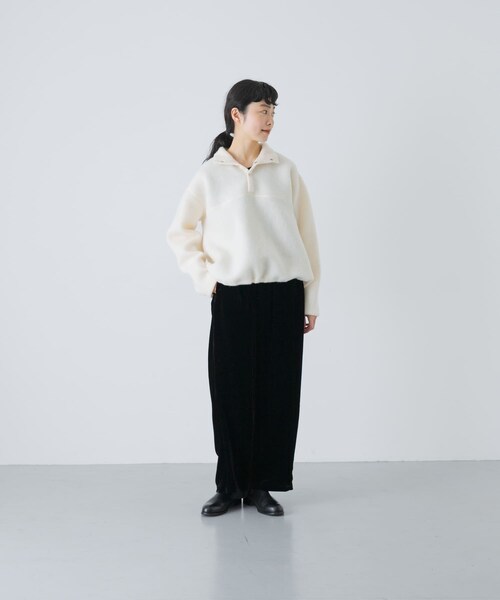 かぐれ（カグレ）の「ウールコットンフリースプルオーバー（その他トップス・レディース・OFF/BLACK・Free）」の9枚目の写真