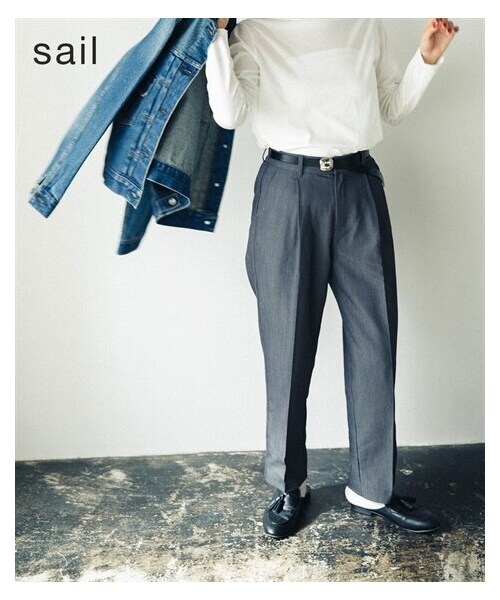 nissen（ニッセン）の「【sail】テーパードパンツ　小さいサイズ（パンツ・レディース・グレー/ブラック・P58/P61）」の3枚目の写真