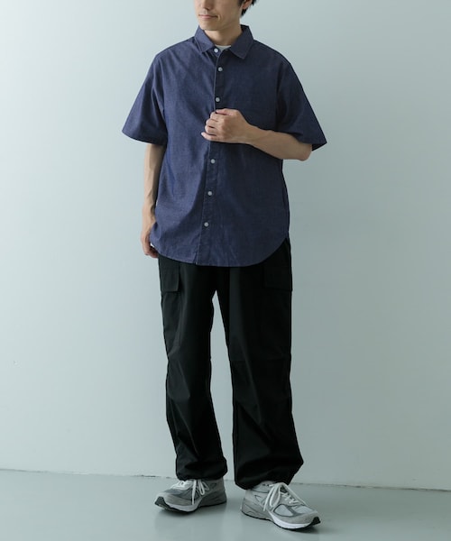 ITEMS URBANRESEARCH（アイテムズ アーバンリサーチ）の「TCインディゴレギュラーカラー半袖シャツ（シャツ/ブラウス・メンズ・NVY/BLU/L.BLUE・M/L）」の7枚目の写真