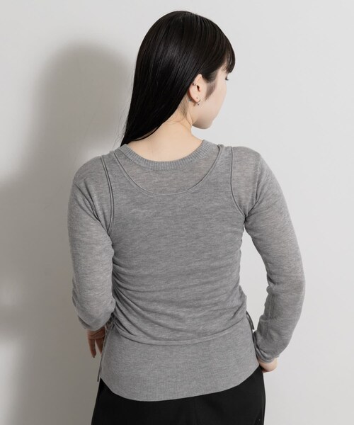 THE GOODLAND MARKET（ザグッドランドマーケット）の「cwtch　LAYERED KNIT TOPS（カーディガン/ボレロ・レディース・NAVY/RED/SAGE/B.GRAY/KHAKI・Free）」の8枚目の写真