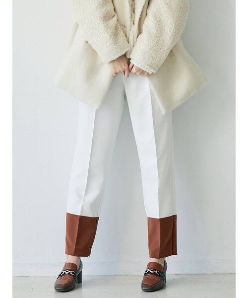 dazzlin（ダズリン）の「ヘムバイカラーストレートパンツ（その他パンツ・レディース・ブラウン/オフホワイト/ピンク/ベージュ・S/M）」の18枚目の写真