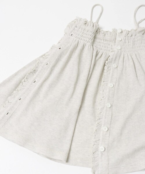 URBAN RESEARCH（アーバンリサーチ）の「crinkle crinkle crinkle　SHIRRING GATHER CAMI（キャミソール・レディース・IVORY/BLACK・Free）」の10枚目の写真