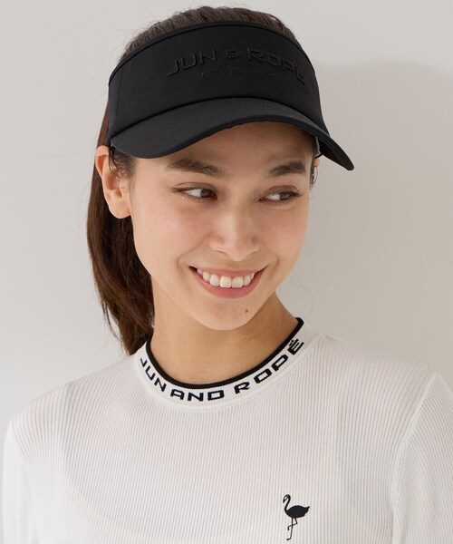 ROPE'（ロペ）の「フロントロゴ幅広バイザー（サンバイザー・レディース・ブラック/グレー/ホワイト/サックス・F）」の14枚目の写真