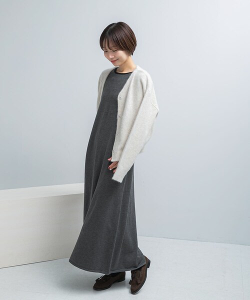 URBAN RESEARCH ROSSO（アーバンリサーチロッソ）の「ウォシャブルフレアシルエットニットワンピース（ワンピース・レディース・BLUE/GRAY×BK/BK×GRAY・Free）」の2枚目の写真