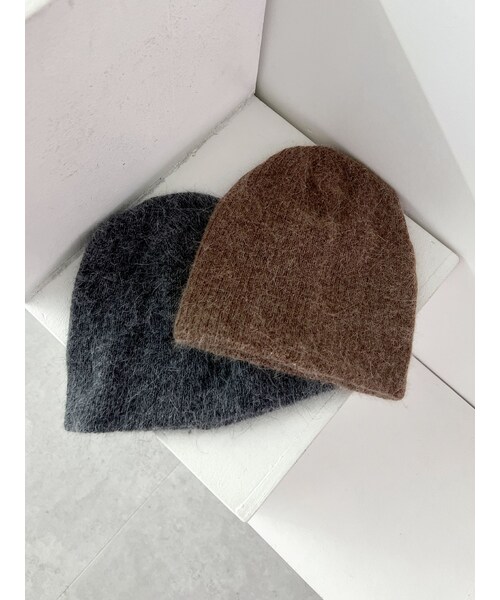 Ungrid（アングリッド）の「ウール混ニット帽（ニットキャップ/ビーニー・レディース・チャコールグレー/レッド/ブラウン・F）」の9枚目の写真