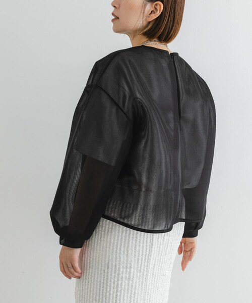 URBAN RESEARCH ROSSO（アーバンリサーチロッソ）の「F by ROSSO　シアーショートブラウス（シャツ/ブラウス・レディース・BLACK/BROWN・FREE）」の6枚目の写真