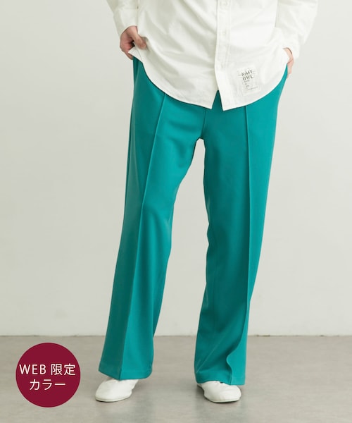 URBAN RESEARCH（アーバンリサーチ）の「『一部WEB限定カラー』UR iD　SEMI FLARE JERSEY PANTS（その他パンツ・メンズ・GOLD/NAVY/PURPLE/LIME GREEN/BLACK/GRAY/RED/SEA GREEN/ROYAL・M/L）」の4枚目の写真