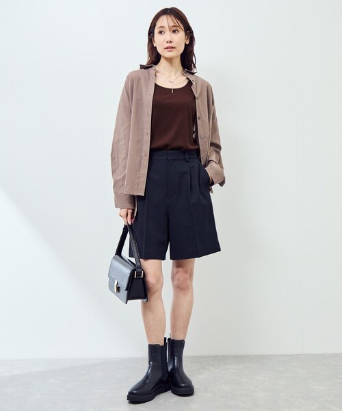 ROPE' PICNIC（ロペピクニック）の「ベーシックリブタンクトップ（タンクトップ・レディース・ブラック/オフホワイト/ブラウン/パープル系・M）」の18枚目の写真