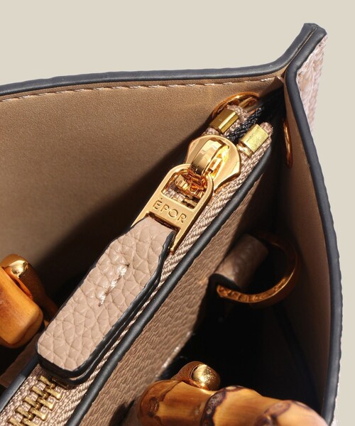 ROPE'（ロペ）の「【E'POR】BAMBOO BAG Mini/超軽量・26SSS新色追加（ハンドバッグ・レディース・ブラック系/オフホワイト/ベージュ系/キミドリ・F）」の14枚目の写真