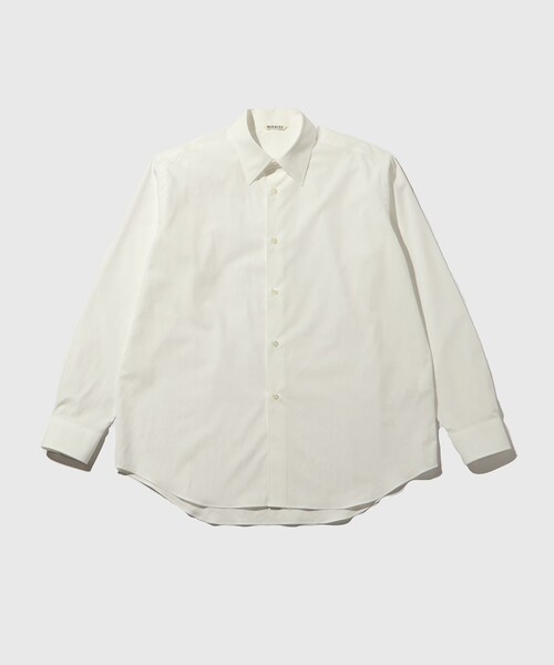 ADAM ET ROPE'(アダムエロペ)の「【AURALEE/オーラリー】WASHED FINX TWILL SHIRT(シャツ/ブラウス・メンズ・ホワイト/ライトグリーン/ブルー・3/4/5)」の6枚目の写真