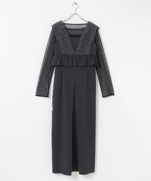 URBAN RESEARCH ROSSO（アーバンリサーチロッソ）の「ANDRESD　TULLE FRILL PEPLUM DRESS（ワンピース・レディース・CHARCOAL・S/M）」の13枚目の写真