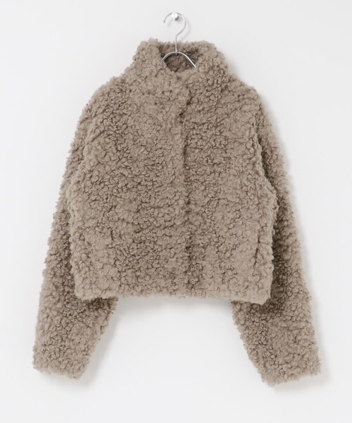 KBF（ケイビーエフ）の「フォルムボアジャケット（テーラードジャケット・レディース・SOY/MATCHA/GREIGE・One）」の21枚目の写真