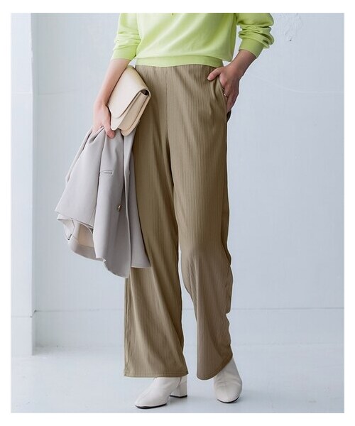 nissen（ニッセン）の「ラクリブワイドパンツ（ゆったりヒップ）＜大きいサイズ有＞（スウェットパンツ・レディース・ケリーグリーン/モカ/ダスティーブルー/黒/ライトベージュ/ダークオリーブ/ロイヤルブルー/マルーンボルドー/ブロッサムピンク/<関連子2>モカ(吸汗速乾)/<関連子2>ダスティーブルー(吸汗速乾)/<関連子2>黒(吸汗速乾)/(26初夏)ターコイズグリーン・L/LL/3L/4L/5L/6L/8L/10L/S/M）」の22枚目の写真