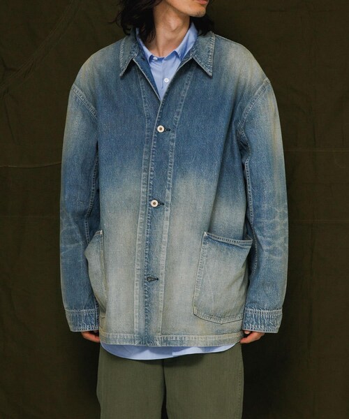 URBAN RESEARCH（アーバンリサーチ）の「HERILL　Nepdenim coveralljacket（カバーオール・メンズ・VT Worn/White・2/3）」の3枚目の写真