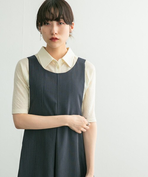 KBF(ケイビーエフ)の「ジャガードポロカーディガン(カーディガン/ボレロ・レディース・CHARCOAL/IVORY/BLUE・one)」の11枚目の写真