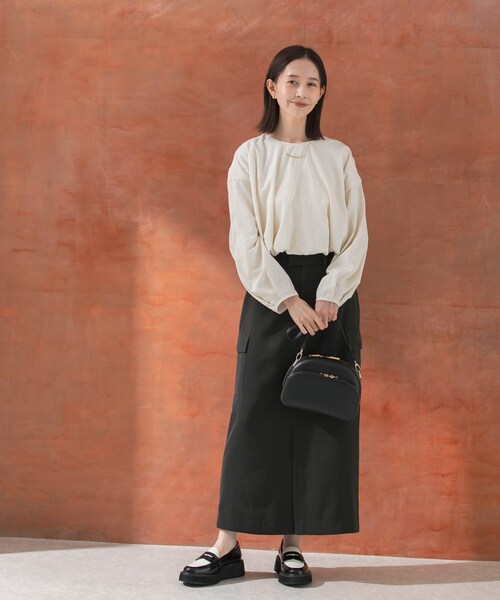 URBAN RESEARCH ROSSO（アーバンリサーチロッソ）の「クロップドバルーンブラウス（シャツ/ブラウス・レディース・ivory/orange/charcoal・FREE）」の8枚目の写真