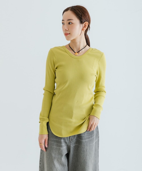 URBAN RESEARCH（アーバンリサーチ）の「HAKUJI　Organic Cotton Long-Sleeve Pullover（Tシャツ/カットソー・レディース・BLACK/WHITE/LIME・FREE）」の12枚目の写真
