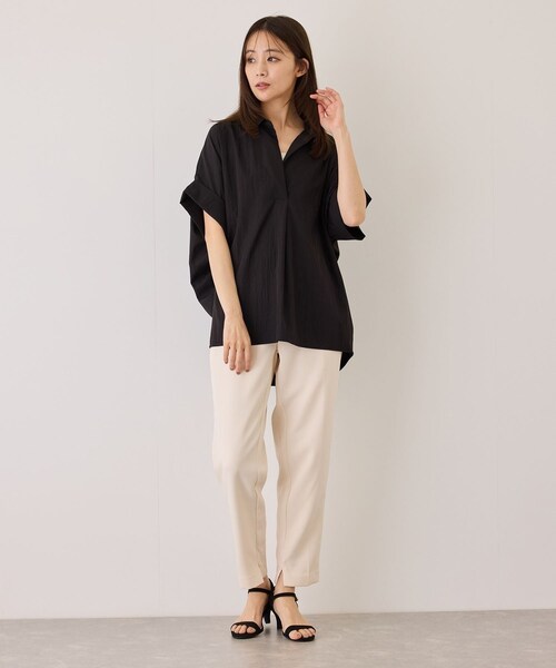Jayro(ジャイロ)の「オーバーサイズスキッパーシャツ(シャツ/ブラウス・レディース・ブラック/ホワイト系/ベージュ系/ブルー系・M)」の9枚目の写真