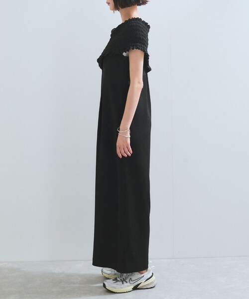 VIS（ビス）の「シャーリングオフショルダーオールインワン（つなぎ/オールインワン・レディース・ブラック/ブルー系・F）」の16枚目の写真