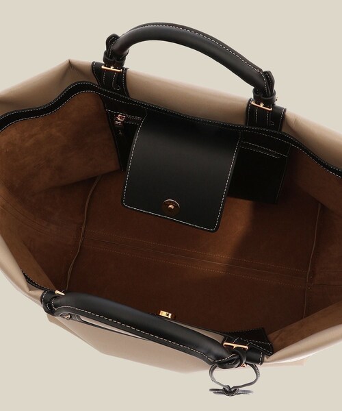 ROPE'（ロペ）の「【E'POR】BOAT BAG Large/A4対応・撥水・軽量・26SS新色（トートバッグ・レディース・ブラック/ベージュ・F）」の14枚目の写真