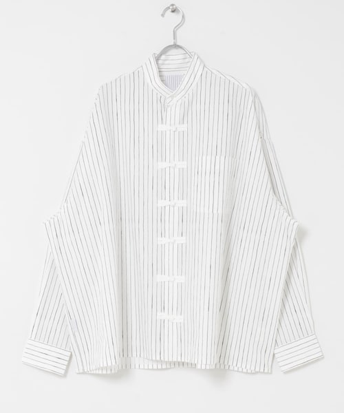 URBAN RESEARCH(アーバンリサーチ)の「SFC COTTON STRIPE KUNG FU SHIRT(シャツ/ブラウス・メンズ・WHITE/SAX・M/L/XL/XXL)」の1枚目の写真