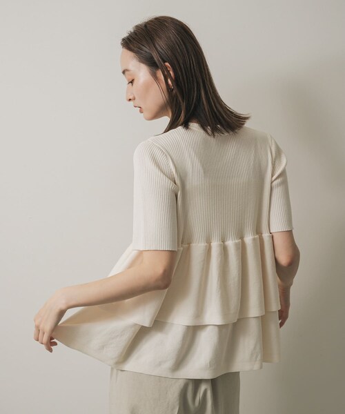 SENSE OF PLACE by URBAN RESEARCH（センスオブプレイスバイアーバンリサーチ）の「『WEB限定』ペプラムカーディガン(半袖)（カーディガン/ボレロ・レディース・IVORY/CHARCOAL/ORANGE・one）」の22枚目の写真