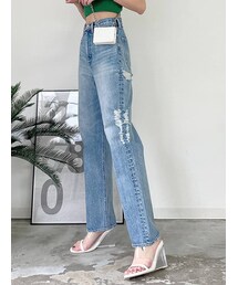 GYDA | H/WサイドBROKEN ワイドデニムパンツ(デニムパンツ)