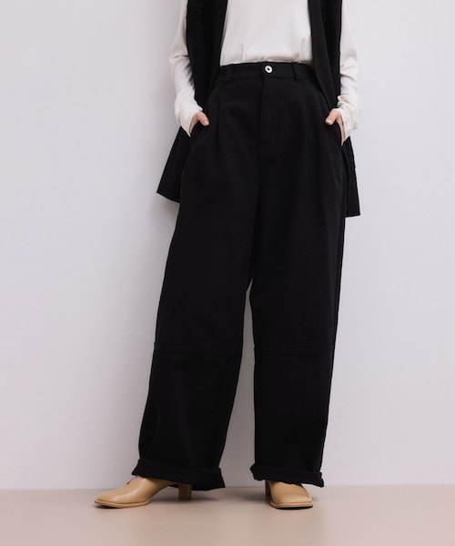 ADAM ET ROPE'(アダムエロペ)の「コットンリネンカーヴィーパンツ(その他パンツ・レディース・ブラック/キナリ・36/38)」の15枚目の写真