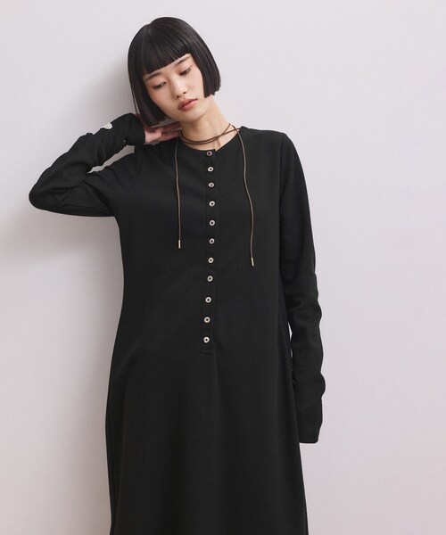 ADAM ET ROPE'(アダムエロペ)の「【WEB限定】マルチWAYヘンリーネックワンピース(ワンピース・レディース・ブラック/ダークブラウン/ネイビー・M/S)」の14枚目の写真
