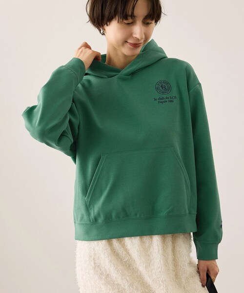 ROPE' PICNIC（ロペピクニック）の「【le coq sportif/ルコックスポルティフ】防風リブニットフーディースウェット/UVカット（パーカー・レディース・ベージュ/グリーン/ネイビー・F）」の19枚目の写真