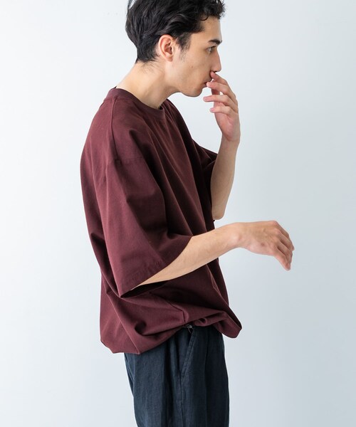 URBAN RESEARCH（アーバンリサーチ）の「『UR TECH DRYLUXE』高機能リネンTシャツ（Tシャツ/カットソー・メンズ・FADE BLACK/BEIGE/BURGUNDY・M/L）」の21枚目の写真