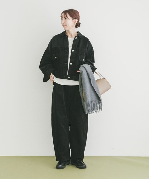 ITEMS URBANRESEARCH（アイテムズ アーバンリサーチ）の「コーデュロイジャケット（テーラードジャケット・レディース・BLK/BEG/CHERRY・FREE）」の7枚目の写真